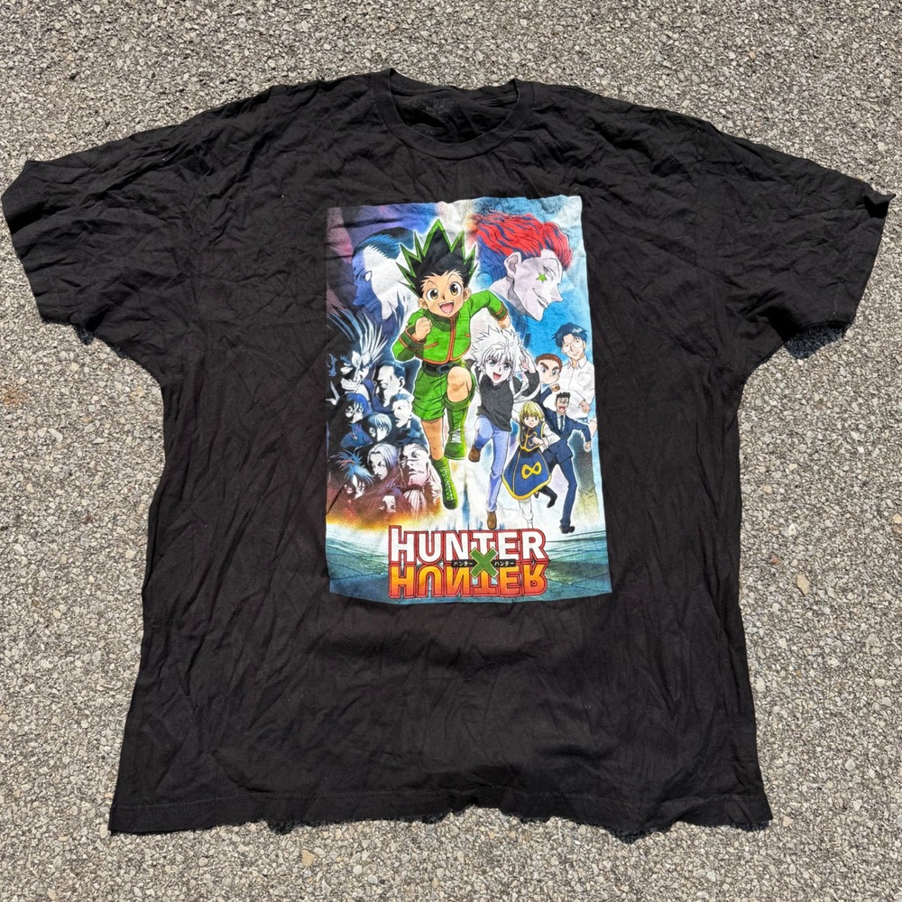Hunter x Hunter Anime Graphic T-Shirt Black XXL Gon Killua Hisoka Manga Tee